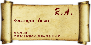 Rosinger Áron névjegykártya