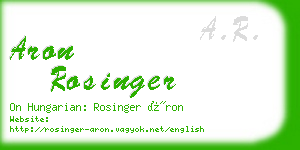 aron rosinger business card